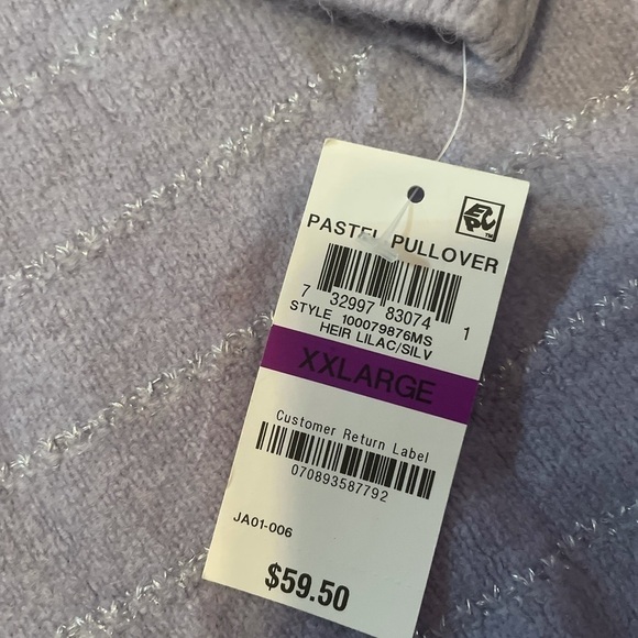 STYLE & Co Women's Lurex Cowl-Neck Sweater lilac - Picture 6 of 10